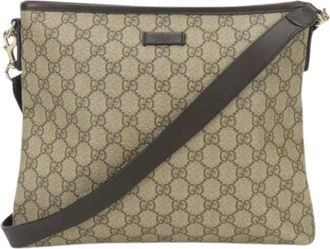 Gucci Pre-owned Cross Body Bags, female, Beige, Size: ONE SIZE Pre-owned Vintage Canvas Shoulder Bag