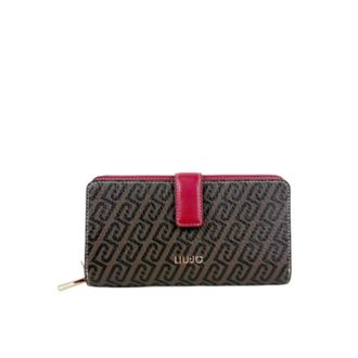 Liu Jo Accessoires, Dames, Veelkleurig, ONE Size, Leer, Portemonnee met knoopsluiting en rits voor muntgeld