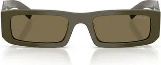 Prada 54mm Rectangular Sunglasses in Laurel/light Brown at Nordstrom