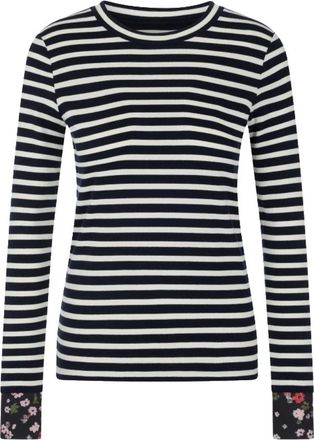 Marc Cain Maritiem gestreept shirt - Dames - Longsleeves - Zwart - M - Katoen - Tops