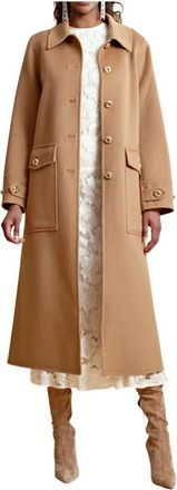 By Ti Mo Luxe Wol Maatwerk Jas - Dames - Mantel - Bruin - M - Wol - Jassen