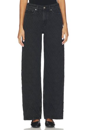 Rag & Bone Logan Mid-Rise Quilted Jeans In Washed Black