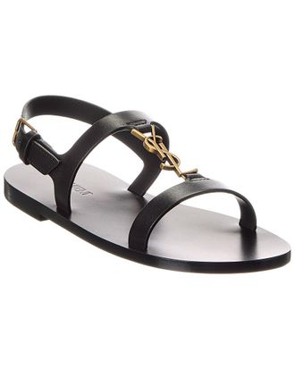 Saint Laurent Cassandre Leather Sandal