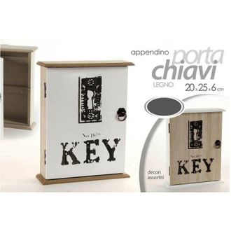 Trade Shop Trade Shop - Appendino Porta Chiavi Key Parete Con Ganci Legno 20x25x26cm Decori Ass. 762314