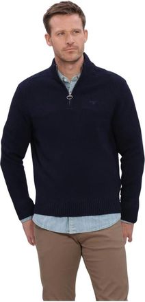 Barbour Newtown Half Zip Knitted Jumper - Heren - Truien - Blauw - Maat: L Wol