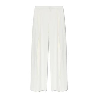Casablanca Wide Trousers, male, White, Size: L Wool Trousers with Pleats