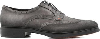 Santoni Easy Oxford Schoenen - Heren - Veterschoenen - Grijs - 40 1/2 EU - Leer - Schoenen
