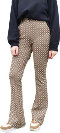 Liu Jo Gedrukte Flare Broek - Dames - Straight fit broeken - Veelkleurig - M - Katoen - Broeken
