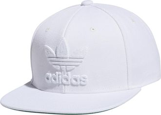 adidas Originals Mens Trefoil Chain Flatbrim Snapback Cap, White/White, One Size, white