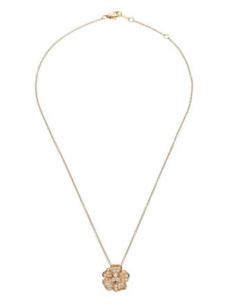 Leo Pizzo 18K rose gold Flora diamond necklace - Pink
