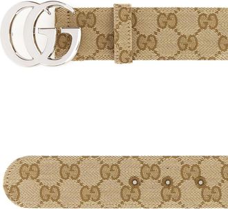 Gucci Mens Gg Fabric Belt Beige