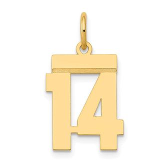 Diamond2Deal 14k Yellow Gold Small Polished Number Charm Pendant