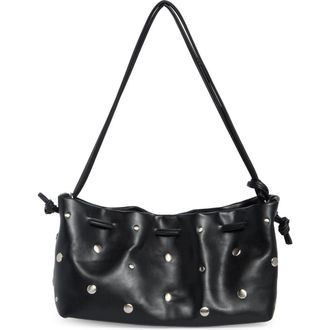 BCBGeneration Studded Drawstring Faux Leather Shoulder Bag in Black at Nordstrom Rack
