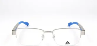 adidas Mens Silver Tone Rectangular Eyeglass Frames SP5037