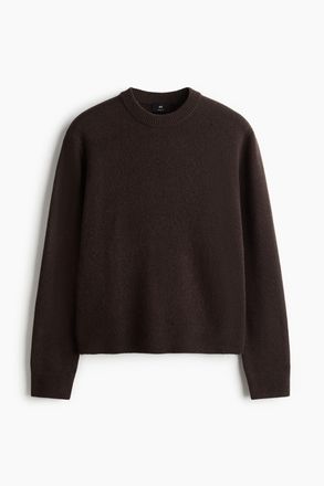H&M Feinstrickpullover aus Wolle in Regular Fit - Braun