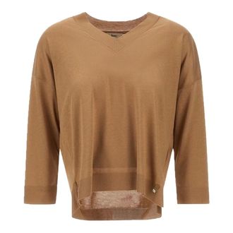 Herno Maglia Scollo a V - female - Herno - V-neck Knitwear - Brown - XS - Knitwear