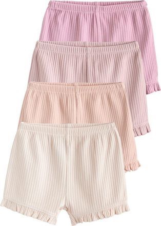 Next 4-Pack Stretch Cotton Frill Hem Shorts in Pink at Nordstrom, Size 9-12M