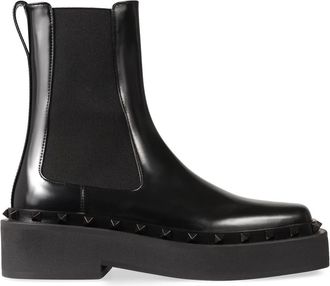 Valentino Garavani Rockstud M-Way Chelsea Boots - Dames - Chelseaboots - Zwart - 40 EU - Leer - Schoenen