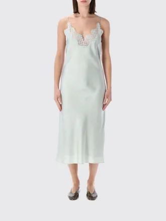 R&oacute;he Silk Slip Dress with Lace Inserts