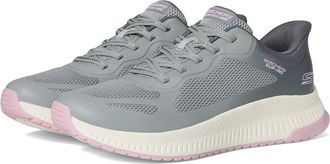 Skechers Hands Free Slip-Ins Bobs Squad 4 - Staple Look Womens Shoes Grey/Multi : 5.5 B - Medium, Synthetic/Textile