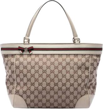 Gucci Pre-owned Mayfair Tote Bag - Dames - Vintage Shopper - Beige - ONE Size - Leer - Vintage