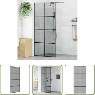 vidaXL Parete doccia in vetro - Parete Doccia Walk-in Nero 90 x 195 cm vetro temperato