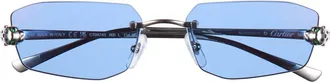 Cartier 56mm Geometric Sunglasses in Silver at Nordstrom