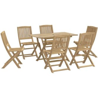 vidaXL Juego De Comedor Para Jard&iacute;n 7 Piezas Madera Maciza Acacia Vidaxl