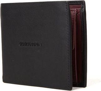 Momo Design Mens Wallet Black-Burgundy Polyurethane Bags - Black/burgundy