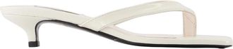 Toteme Sandalen met Hoge Hak - Dames - Muiltjes - Wit - 37 EU - Leer - Schoenen