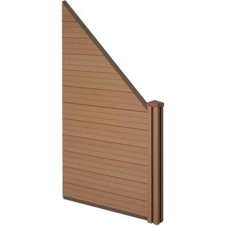 Hhg Pannello supplementare frangivento fendivista obliquo dx privacy Sarthe wpc 98cm teak