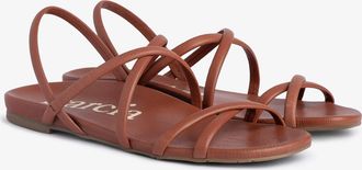 Pedro Garcia Flat strappy sandal in red leather| Biddy | Spring Summer 26 |PEDRO GARCIA