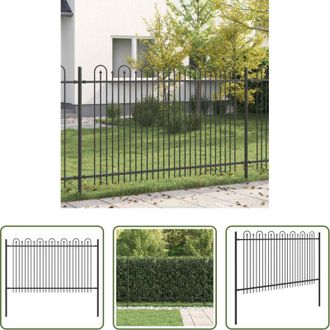 vidaXL vidaXL Recinzione in acciaio - Recinzione ad arco a picchetto Nero 200 x 130 cm
