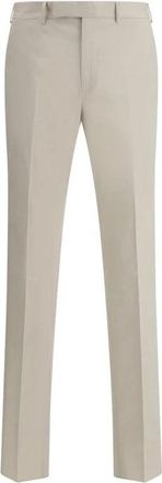 Ermenegildo Zegna Luxe Sigarettenpijp Snit Kostuumbroek - Heren - Nette broeken - Beige - L - Katoen - Broeken