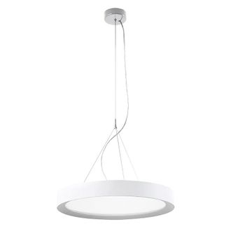 Rossini Illuminazione Plate - Lampada A Sospensione Led 40w Ip40 Cri90, Cct Switch 2700-3000-4000k, Struttura In Alluminio Bianco - Rossini Illuminazione