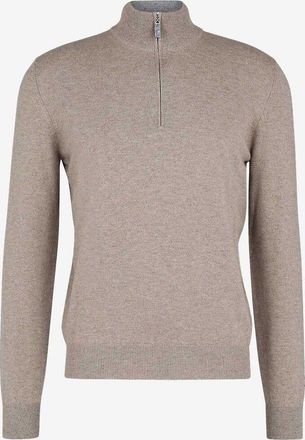 Gran Sasso Feinstrick-Kaschmirpullover mit Stehkragen und Zip