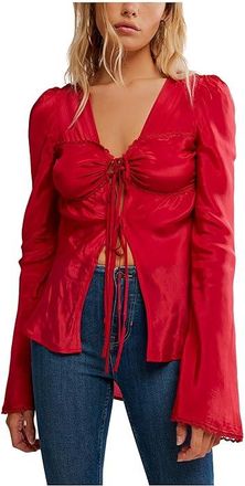 Free People Bali Ariel Top Womens T Shirt Salsa : LG (Womens 12-14), Viscose