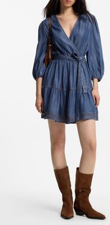 Boss Orange by Hugo Boss Balloon Sleeve Minidress in Denim Blue at Nordstrom, Size 12