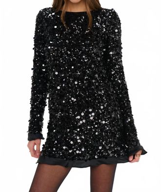 Show me your Mumu Maddison Ruffle Dress In Black Metallic Sequins