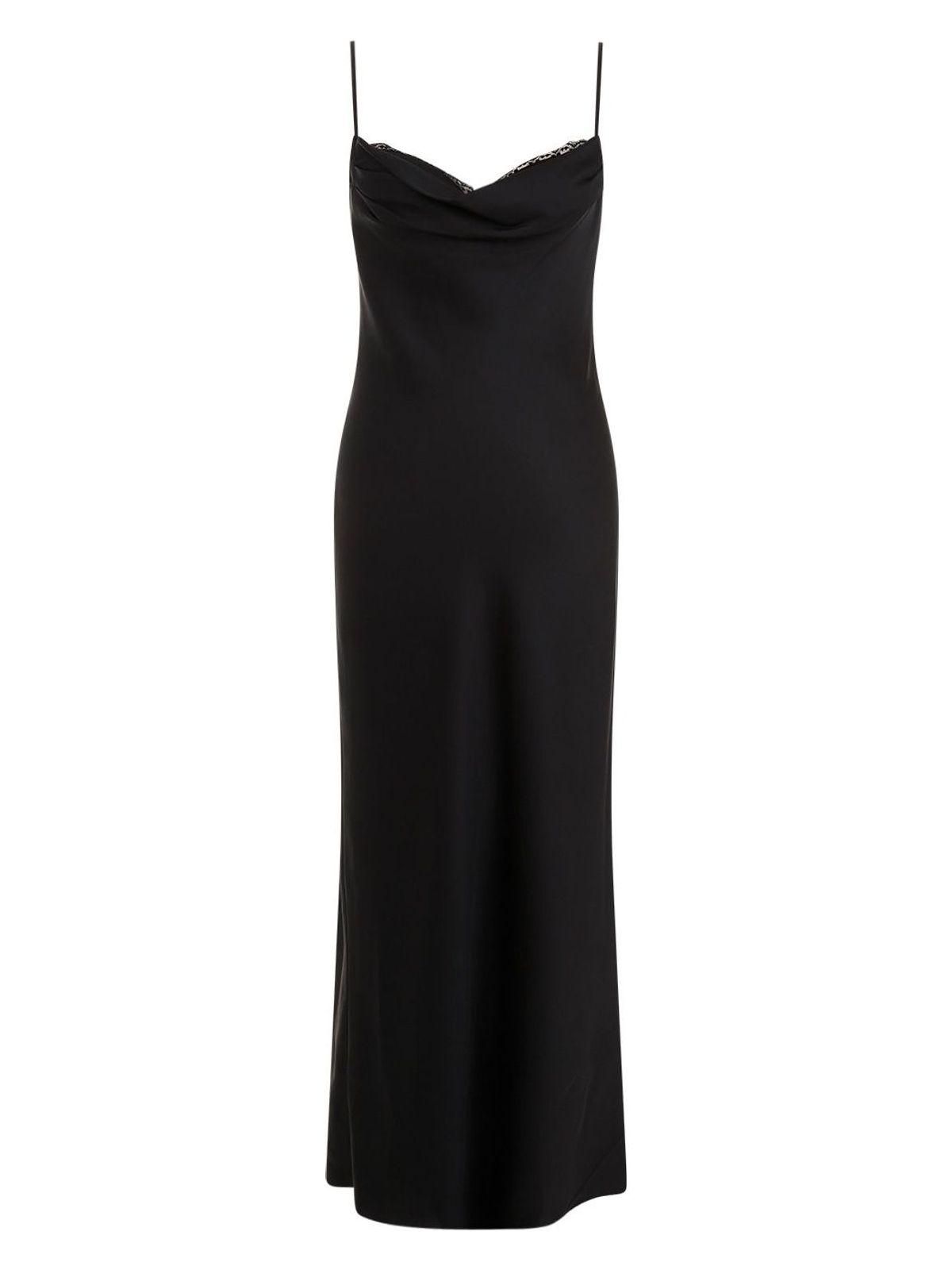 ワンピース ALEXANDER MCQUEEN Woman Dress Black 806494QLADD 1000 Alexander McQueen crystal-knot Asymmetric Minidress | Black