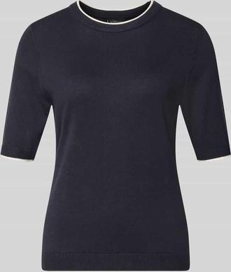 s.Oliver Black Label Regular Fit T-Shirt aus Baumwoll-Modal-Mix in Marine, Gr&ouml;&szlig;e 36