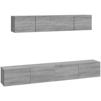 vidaXL Vidaxl - Set De Muebles Para Tv 4 Pzas Madera Contrachapada Gris Sonoma