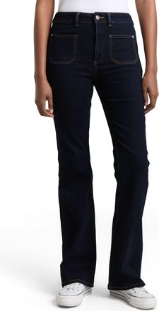 Tom Tailor Denim Bootcut-Jeans TOM TAILOR DENIM AVA, Damen, Gr. 26, L&auml;nge 32, rinsed blau denim, Denim/Jeans, Obermaterial: 99% Baumwolle, 1% Elasthan, unifarben, boot