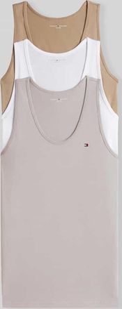 Tommy Hilfiger Regular Fit Tanktops aus reiner Baumwolle im 3-er-Pack in Taupe, Gr&ouml;&szlig;e XXL