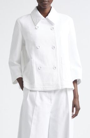 Altuzarra Hayden Double Breasted Jacket in Optic White at Nordstrom, Size 14 Us