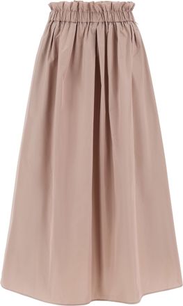 Herno Midi Skirt with Gathered Waistband and Soft Pleats