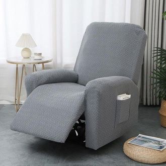 OEM Funda Para Sill&oacute;n Reclinable - Protector De Silla - Protege Tus Muebles - Ajuste El&aacute;stico - Talla Universal - Gris Claro