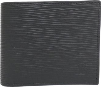 Louis Vuitton Black Leather Wallet (Bi-Fold) (Pre-Owned)