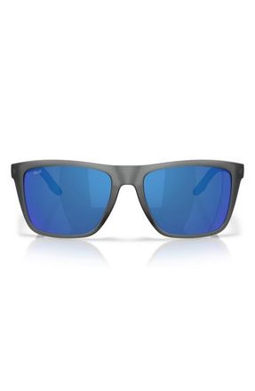 Costa Mainsail XL 59mm Mirrored Polarized Square Sunglasses in Gray Smoke /Blue Mirror 580P at Nordstrom