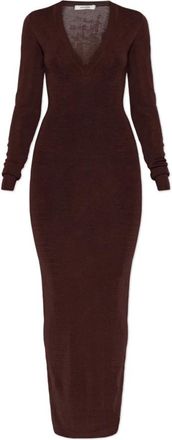 Entire studios V-hals jurk - Dames - Kleedjes - Bruin - Xs/S - Kleedjes
